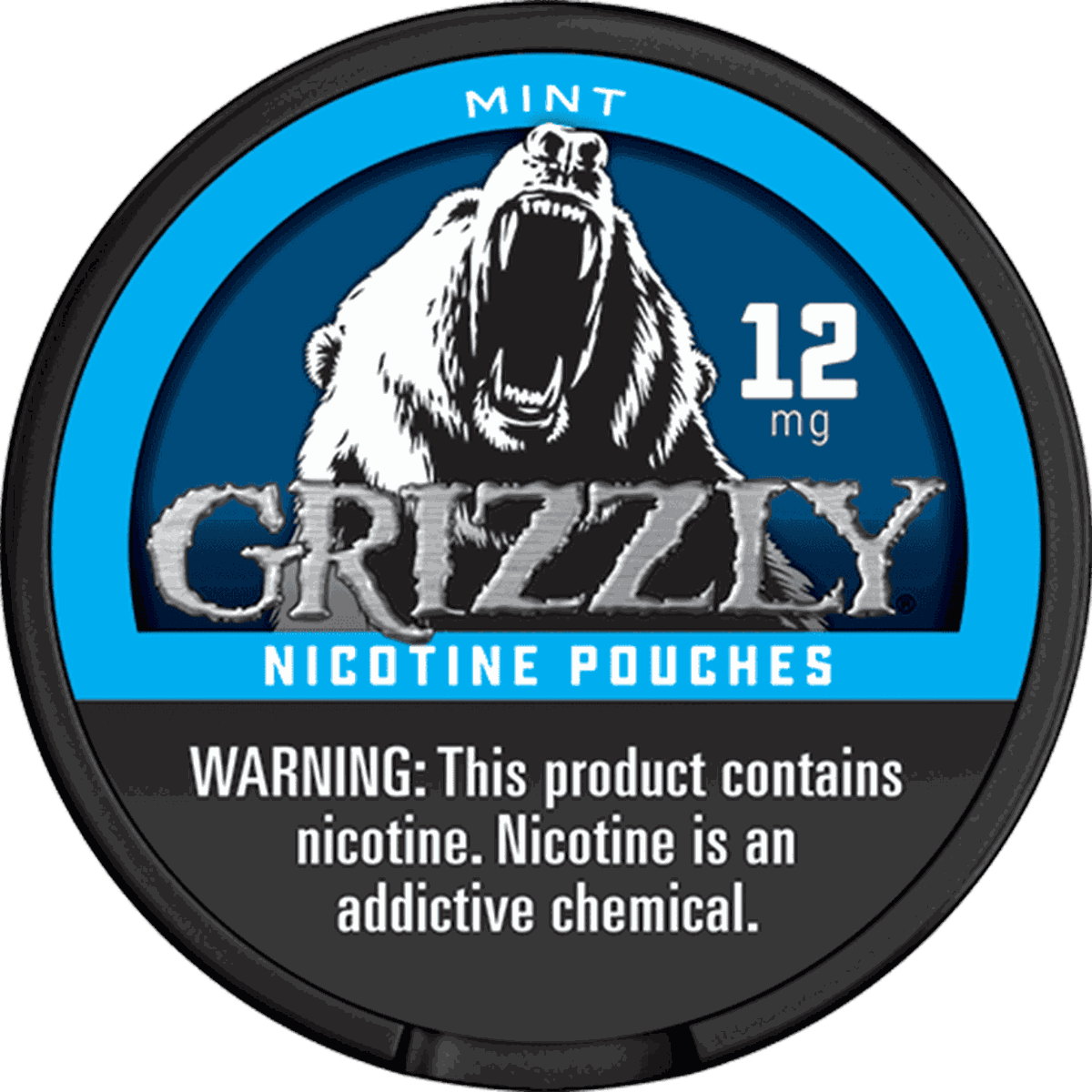 Grizzly Mint 12mg Nicotine Pouches - Single Can