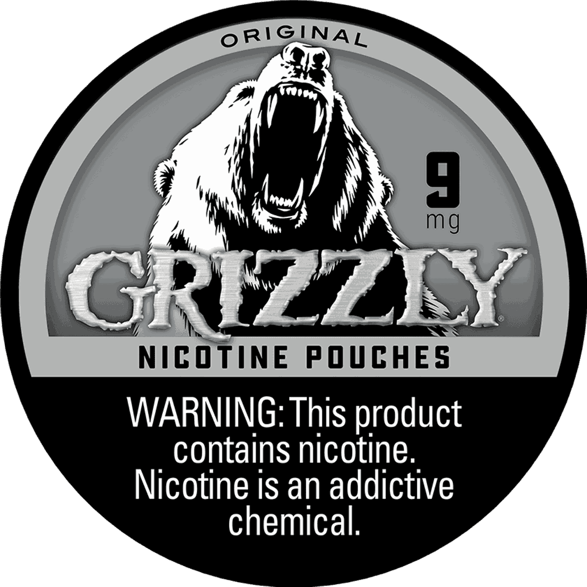Grizzly Original 9mg Nicotine Pouches - Single Can