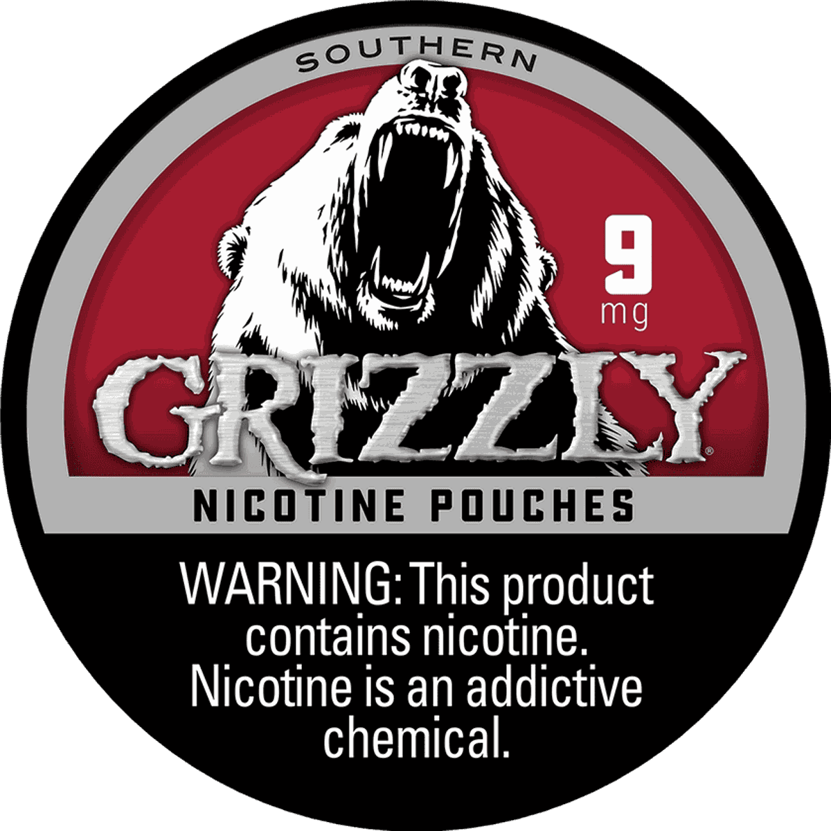 Grizzly Southern 9mg Nicotine Pouches - Single Can