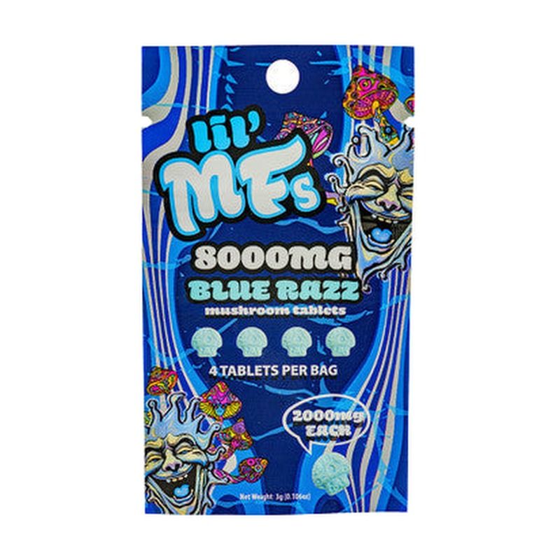 LIL' MFs Hero Dose Mushroom Extract Tablets 8000MG - 4ct Pack – Blue Razz