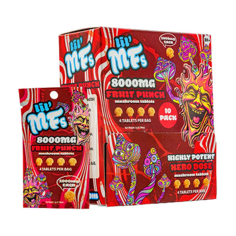 LIL' MFs Hero Dose Mushroom Extract Tablets 8000MG - 4ct Pack – Blue Razz