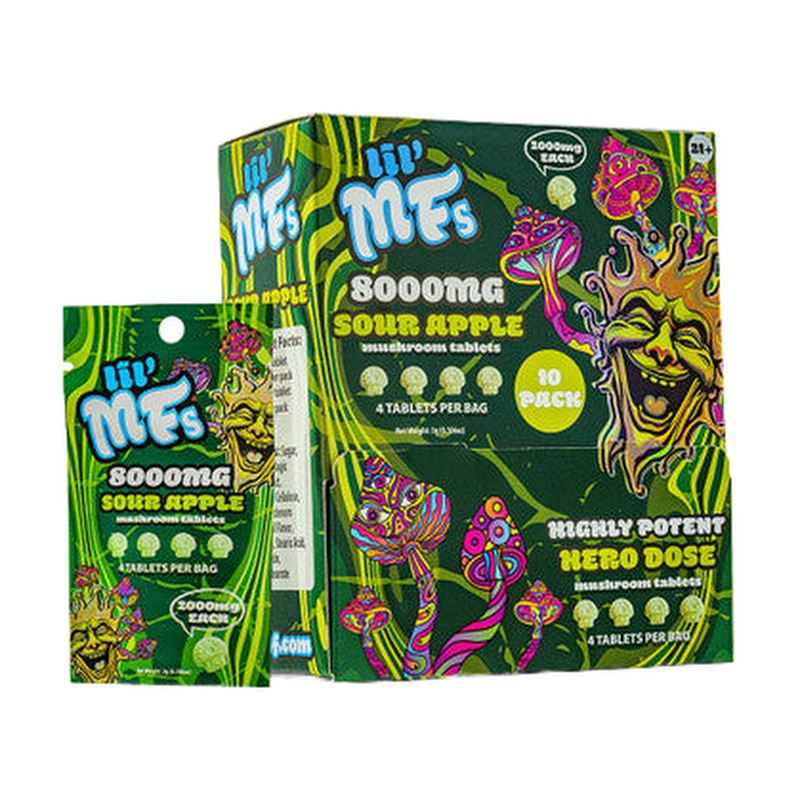 LIL' MFs Hero Dose Mushroom Extract Tablets 8000MG - 4ct Pack – Blue Razz