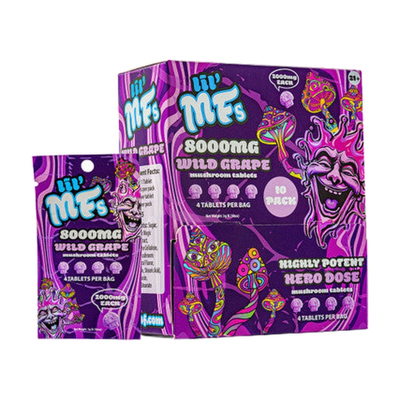 LIL' MFs Hero Dose Mushroom Extract Tablets 8000MG - 4ct Pack – Blue Razz