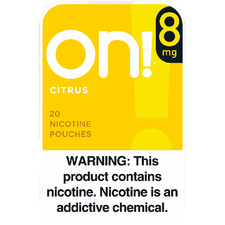 on! Citrus 8mg nicotine pouches single can