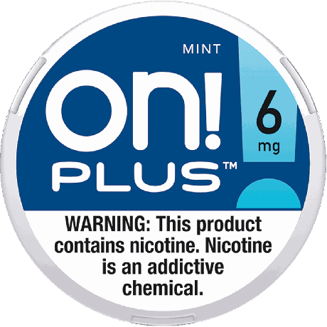 on! PLUS Mint 6mg nicotine pouches single can