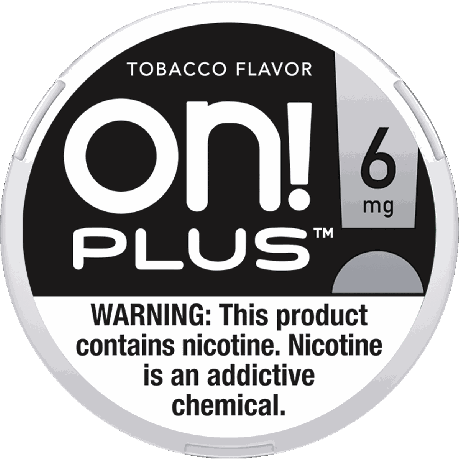 on! PLUS Tobacco 6mg nicotine pouches single can