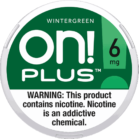 on! PLUS Wintergreen 6mg nicotine pouches single can