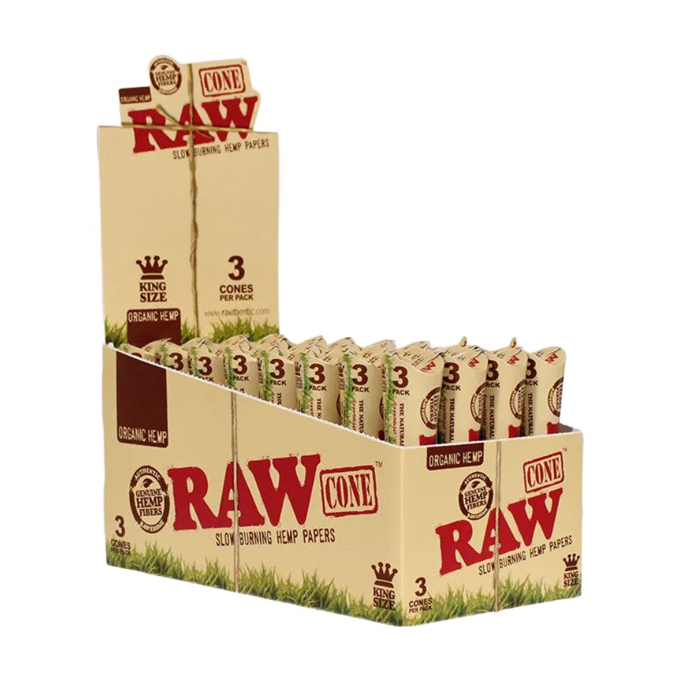 RAW Cone Rolling Papers - King Size - 32 Pack - 3 Cones Per Pack