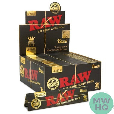 RAW Rolling Papers - Connoisseur King Size Slim + Tips - 24 Pack