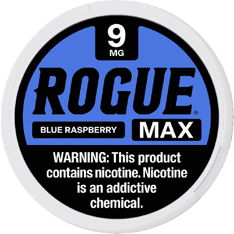 Rogue Max Blue Raspberry 9mg Nicotine Pouches - Single Can