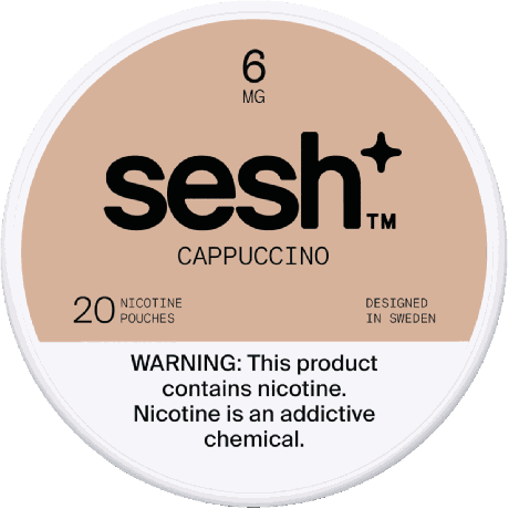 Sesh+ Cappuccino 6mg Nicotine Pouches - Single Can