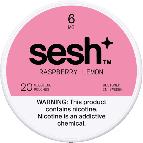 Sesh+ Raspberry Lemon 6mg Nicotine Pouches - Single Can