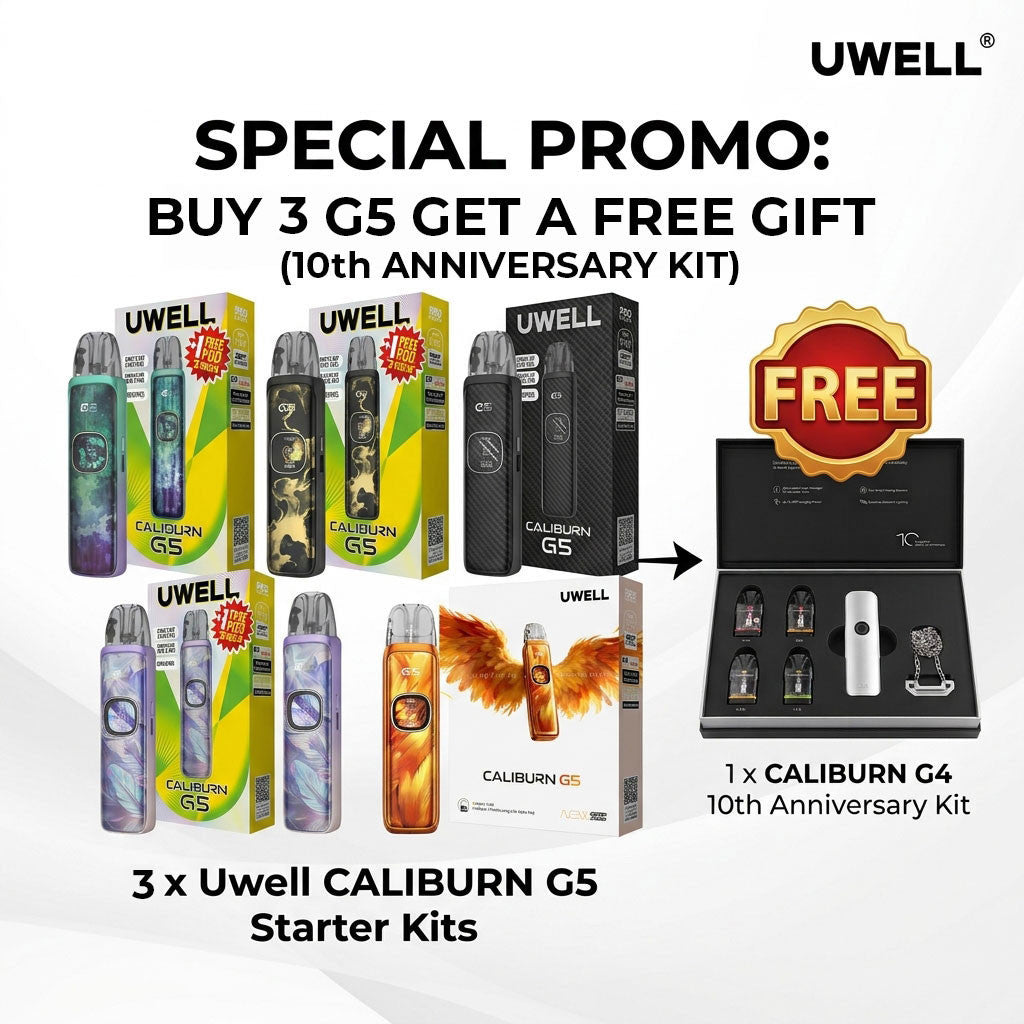 Uwell CALIBURN G5 1600mAh Pod System Starter Kit With 3 x 3ML Refillable CALIBURN GPP Cartridge Pod