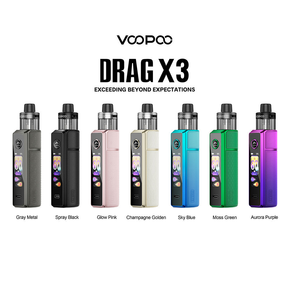 VooPoo Drag X3 18650/21700 Pod System Starter Kit With 5ML Refillable PnP X Cartridge Pod