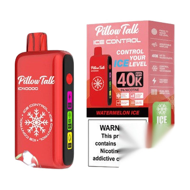 Pillow Talk Ice Control IC40000 Puffs 20ML Disposable Device With Touch To Adjust Ice Level & LED Screen (Texas Compliant)