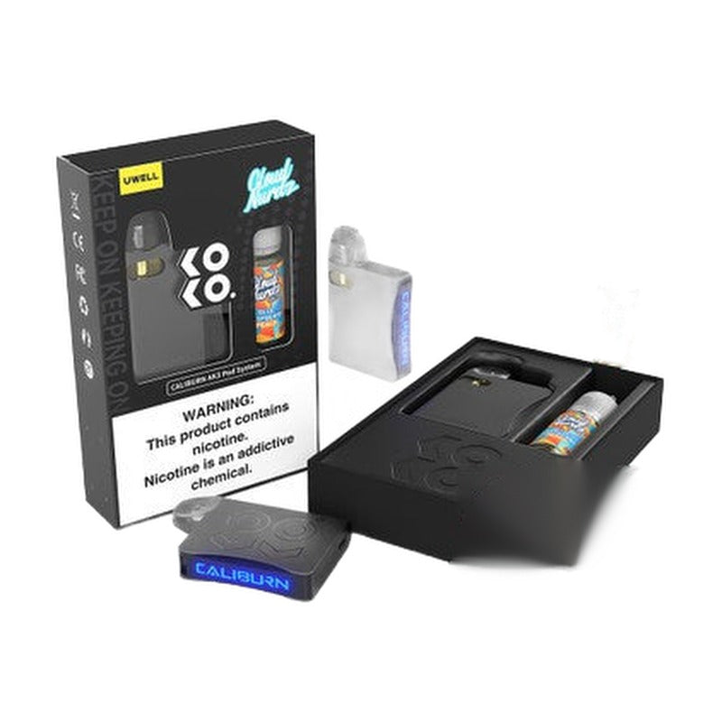 Uwell CALIBURN KOKO AK3 520mAh Pod System Starter Kit With 2 x 2ML Refillable A3S Pods & 10ML 50mg Salt Nicotine E-Liquid Bottle – / Flavors:
