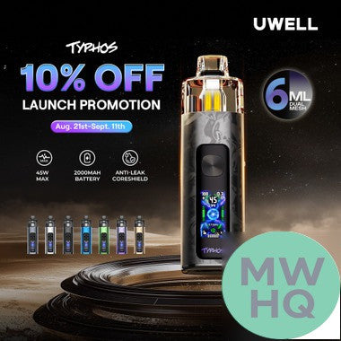 Uwell TYPHOS 2000mAh Pod System Starter Kit With 2 x 6ML Refillable Cartridge Pod