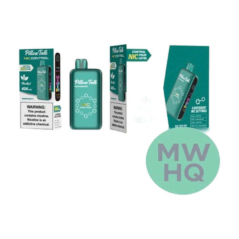 Pillow Talk Nic Control NC40000 Puffs 20ML Disposable Device With Touch To Adjust Nic Level & LED Screen (Texas Compliant)