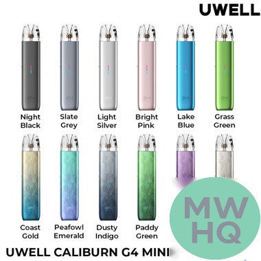 Uwell CALIBURN G4 Mini 1100mAh Pod System Starter Kit With 3ML Refillable CALIBURN GPP Integrated Coil Cartridge Pod