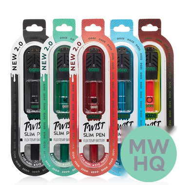 Ooze Twist Slim Pen 2.0 Flex Temp 320mAh Battery With USB Charger & Dual Charging Ports