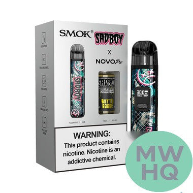 SMOK NOVO PRO 1300mAh Pod System Starter Kit With 2 x Refillable 3ML NOVO Pod & 10ML 50mg Salt Nicotine E-Liquid Bottle