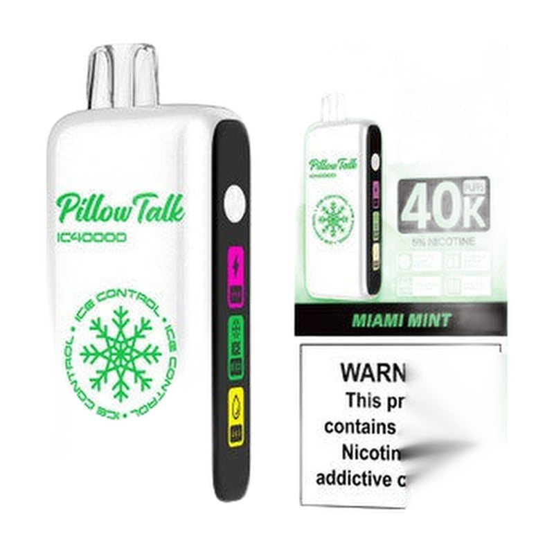 Pillow Talk Ice Control IC40000 Puffs 20ML Disposable Device With Touch To Adjust Ice Level & LED Screen (Texas Compliant)