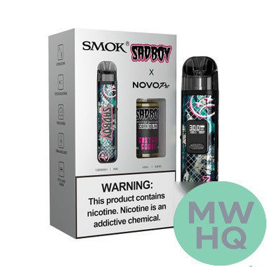 SMOK NOVO PRO 1300mAh Pod System Starter Kit With 2 x Refillable 3ML NOVO Pod & 10ML 50mg Salt Nicotine E-Liquid Bottle