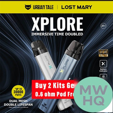 URBAN TALE x LOST MARY Xplore 1000mAh Pod System Starter Kit With 2 x 2ML Refillable Top Fill Pod
