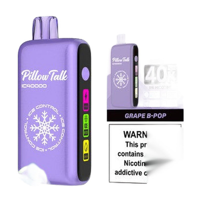 Pillow Talk Ice Control IC40000 Puffs 20ML Disposable Device With Touch To Adjust Ice Level & LED Screen (Texas Compliant)
