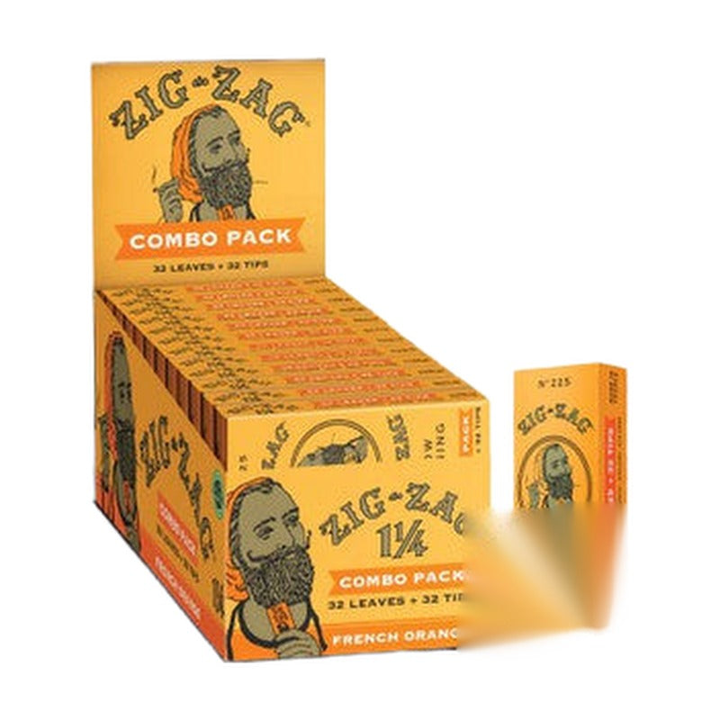 Zig-Zag Slow Burning Rolling Papers & Tips Combo Pack - 1 1/4 Size
