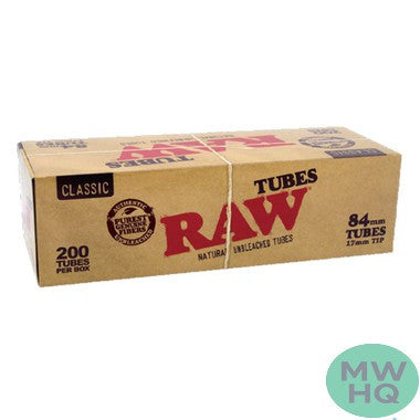 RAW Natural Slow Burning Classic Tubes - 84mm Tube - 17mm Tip