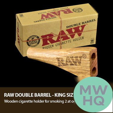 RAW King Size Double Barrel Wooden Cigarette Holder