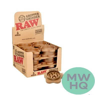 RAW Medium Grind Version 2 Gripper Hemp-Composite Plastic Grinder - 2 Parts