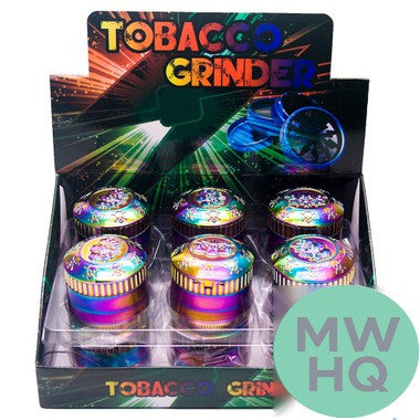 Metal Rainbow Grinder Skull Top Design - 4 Parts - 52MM - Assorted Designs [GR208-52SKRB]