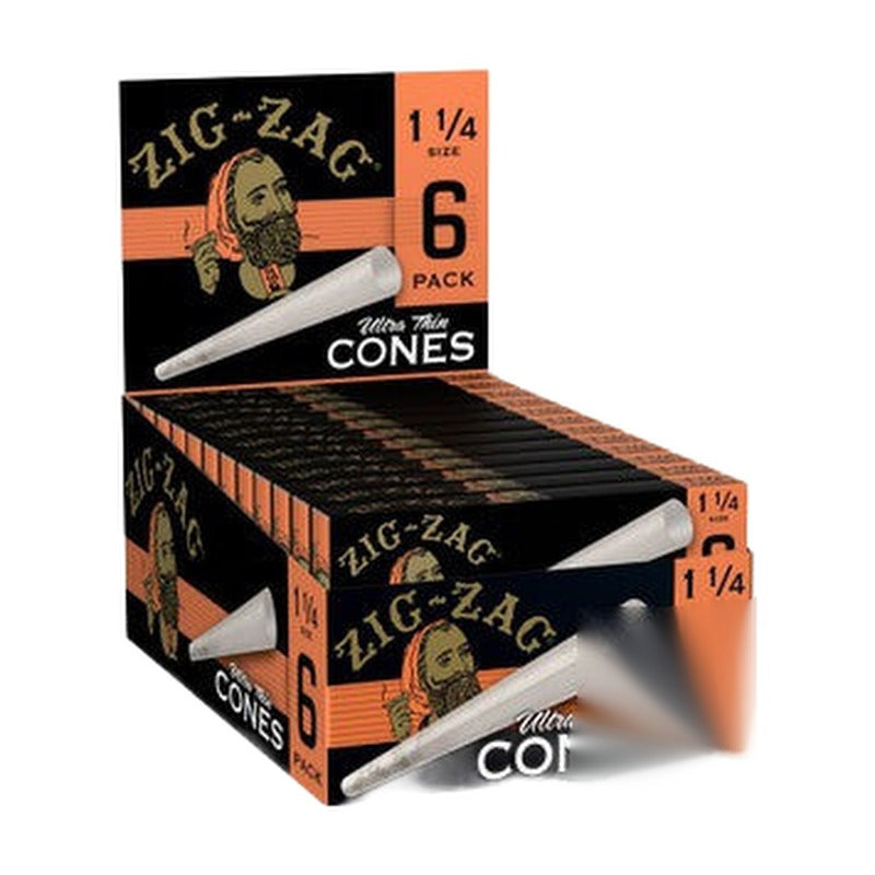 Zig-Zag 1 1/4 Size Pre-Rolled Cone Rolling Papers - Pack of 6