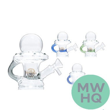 Shadow Glass Water Pipe UFO Themed Bubbler With Inline Perc - 230 Grams - 5 Inches - Assorted Colors [SGE-166]