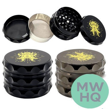Shredder 4 Piece Large Grinder - Style 23 - 63mm - 4 Part - Assorted Colors