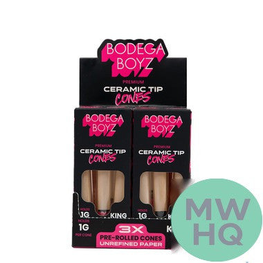 Bodega Boyz King Pre-Rolled Cones With Ceramic Tip - Pack of 3