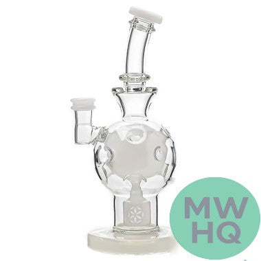 Calibear Exosphere Glass Water Pipe Dab Rig With Seed of Life Perc - 410 Grams - 8.5 Inches [GB319-Thin Maria Cap]