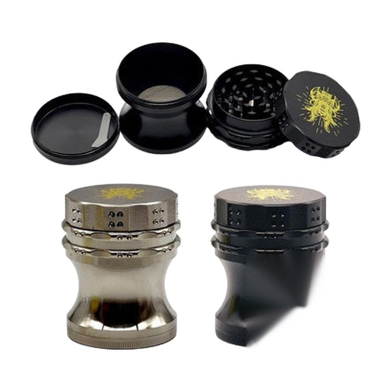 Shredder 4 Piece Small Grinder Studded Grip Design - Style 20 - 52mm - 4 Part - Assorted Colors