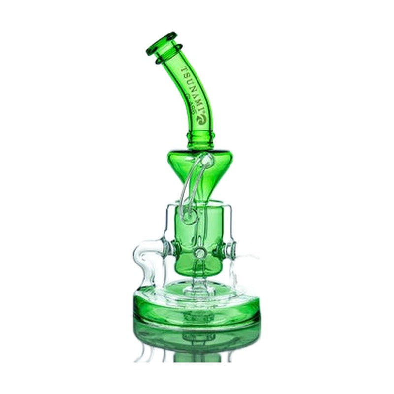 Tsunami Glass Water Pipe Recycler Concentrate Rig With Circle Perc - 345 Grams - 9 Inches