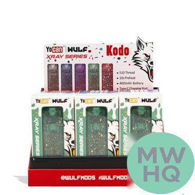 Wulf Mods X-Ray Series Kodo 400mAh Adjustable Voltage 510 Cartridge Vaporizer Battery - Assorted Colors