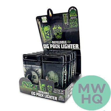 Smokezilla Refillable Cigarette Pack Lighter Glow In The Dark - Assorted Design [25284]