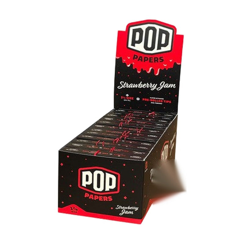 Pop Papers Authentic French Paper Ultra Thin + Pre-Rolled Tips - Black Display