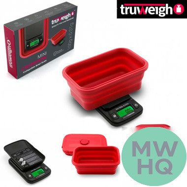 Truweigh MINI CRIMSON Collapsible Bowl Scale 100g x 0.01g