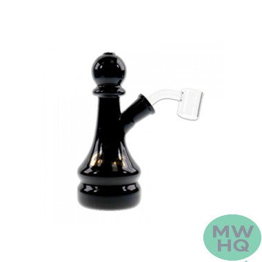 Gliizy Glass Water Pipe Chess Design With Quartz Banger - 130 Grams - 6 Inches