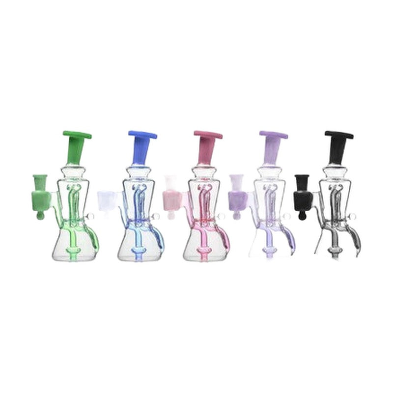 Calibear Mini Recycler Water Pipe Dab Rig - 230 Grams - 6 Inches - Assorted Colors [GB519]