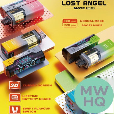 Lost Angel Mate 50K Puffs 20ML 3D Curved Screen Disposable Device & Power Bank Kit