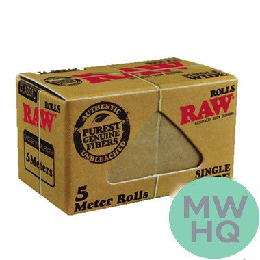 RAW Rolling Papers - 5 Meter Rolls - 24 Pack