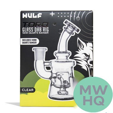 Wulf Mods Torq Glass Water Pipe Dab Rig With Quartz Banger - 190 Grams - 6.5 Inches